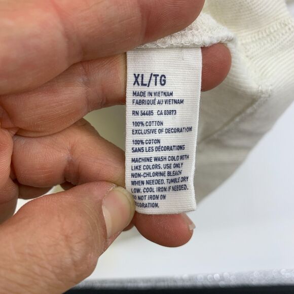 American Eagle Outfitters Henley Sweater Mens XL Extra Large Ivory Mock Neck AE - Picture 7 of 9